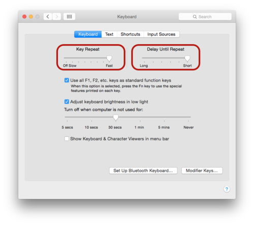 Change keyboard speed on Mac OS X