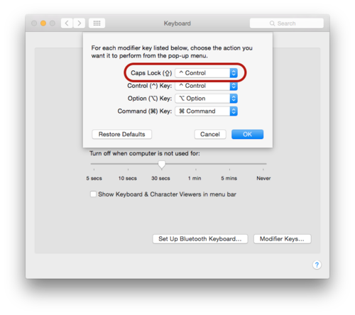 Remap Caps Lock to Ctrl on Mac OS X